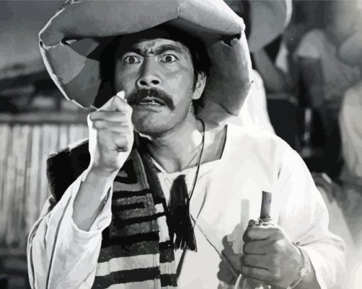 Black and White Toshiro Mifune Diamond Paints