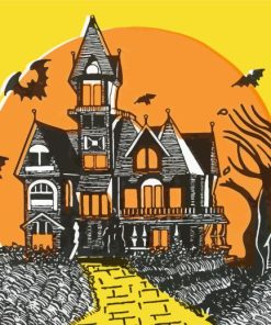 Illustration Haunted house Diamond Paints