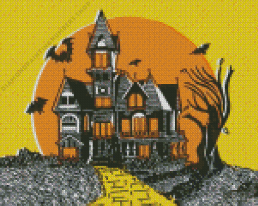 Illustration Haunted house Diamond Paints