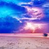 Lightning sky scapes beach Diamond Paintings