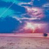 Lightning sky scapes beach Diamond Paintings