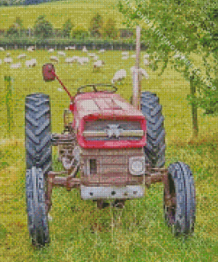 Old massey ferguson tractor In farm Diamond Paintings