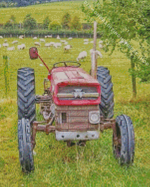 Old massey ferguson tractor In farm Diamond Paintings