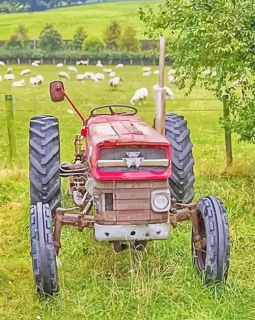 Old massey ferguson tractor In farm Diamond Paintings