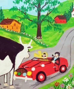 Road Block Maud Lewis Diamond Paints