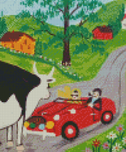 Road Block Maud Lewis Diamond Paints