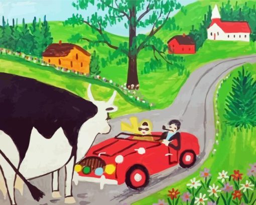 Road Block Maud Lewis Diamond Paints