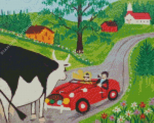 Road Block Maud Lewis Diamond Paints