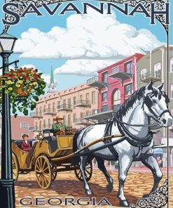 Savannah GA City Poster Diamond Paints