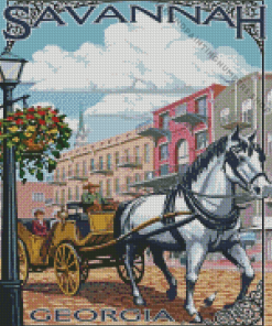 Savannah GA City Poster Diamond Paints