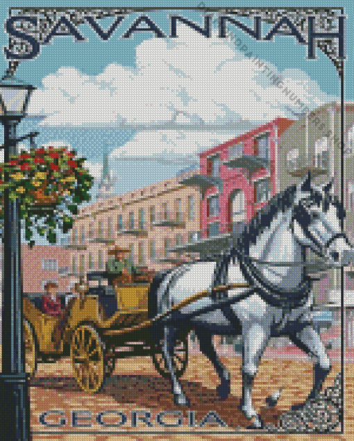 Savannah GA City Poster Diamond Paints