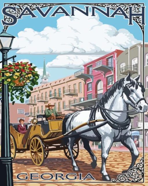 Savannah GA City Poster Diamond Paints