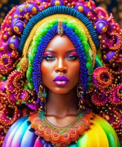 colorful african lady Diamond Paints