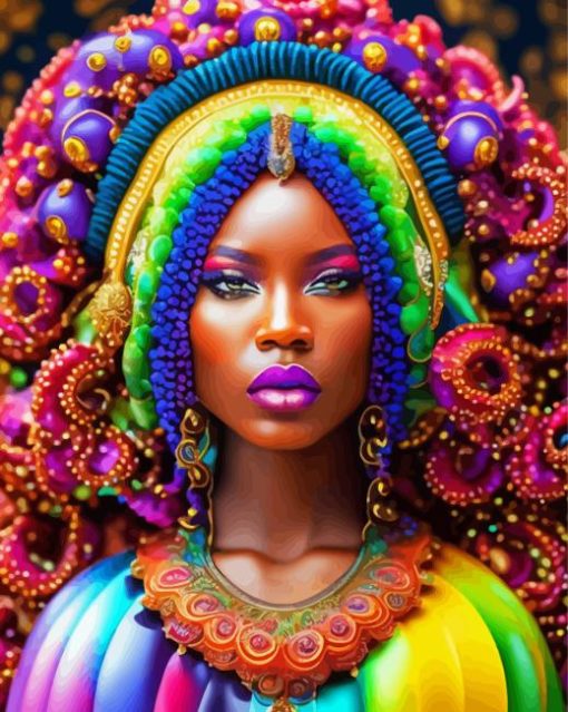 colorful african lady Diamond Paints