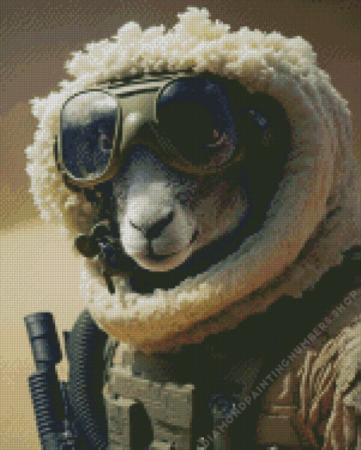 military sheep Diamond Paints