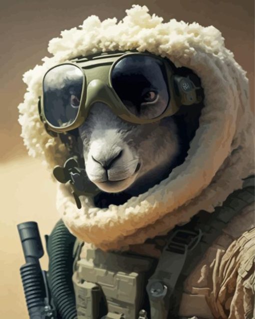 military sheep Diamond Paints