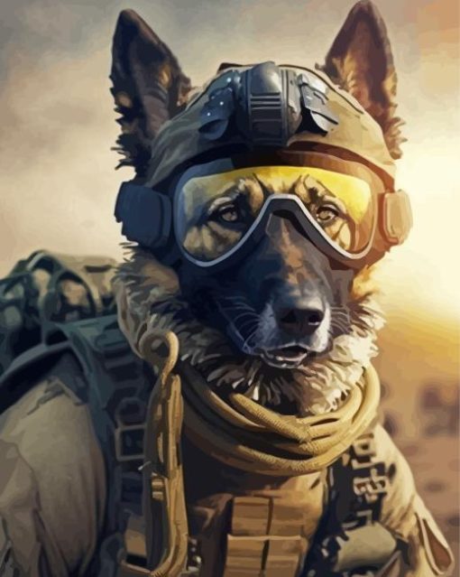 soldier dog Diamond Paints