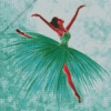 Ballerina girl in green Diamond Dotz