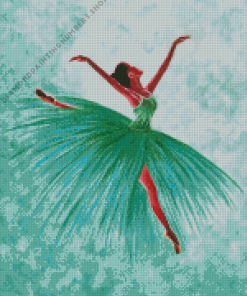 Ballerina girl in green Diamond Dotz