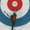 Curling Olympics Player Diamond By Numbers