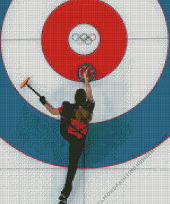 Curling Olympics Player Diamond By Numbers