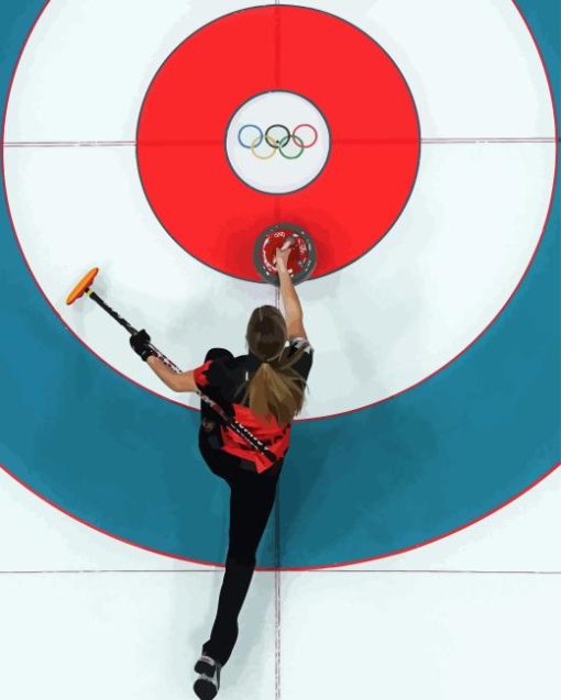 Curling Olympics Player Diamond By Numbers