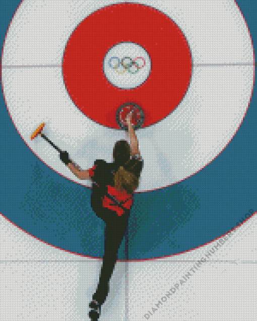 Curling Olympics Player Diamond By Numbers