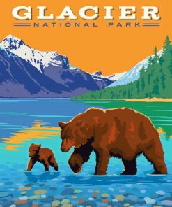 Glacier park poster Diamond By Numbers