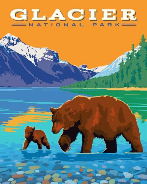 Glacier park poster Diamond By Numbers