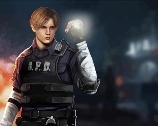 Leon Scott Kennedy resident evil Diamond By Numbers