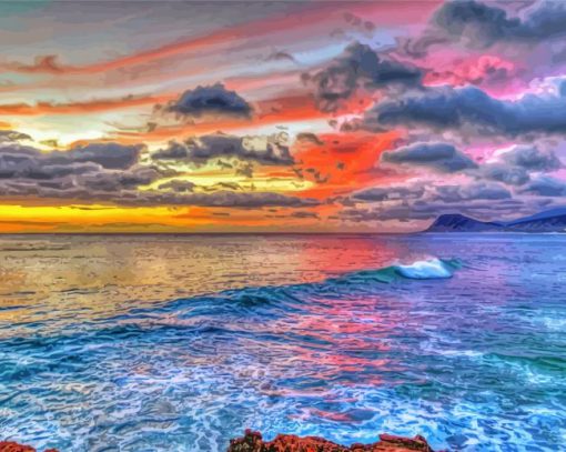 Oahu Hawaii Dawn Diamond By Numbers