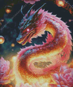 Pink dragon Diamond Paintings