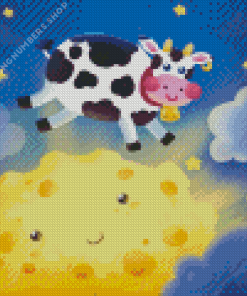 beautiful Cow jump over moon Diamond By Numbers