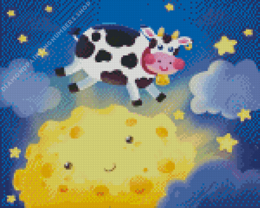 beautiful Cow jump over moon Diamond By Numbers