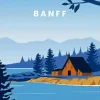 Banff Cabin Poster Diamond Paintings