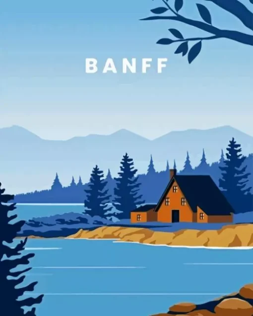 Banff Cabin Poster Diamond Paintings