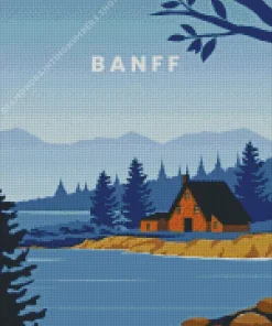 Banff Cabin Poster Diamond Paintings