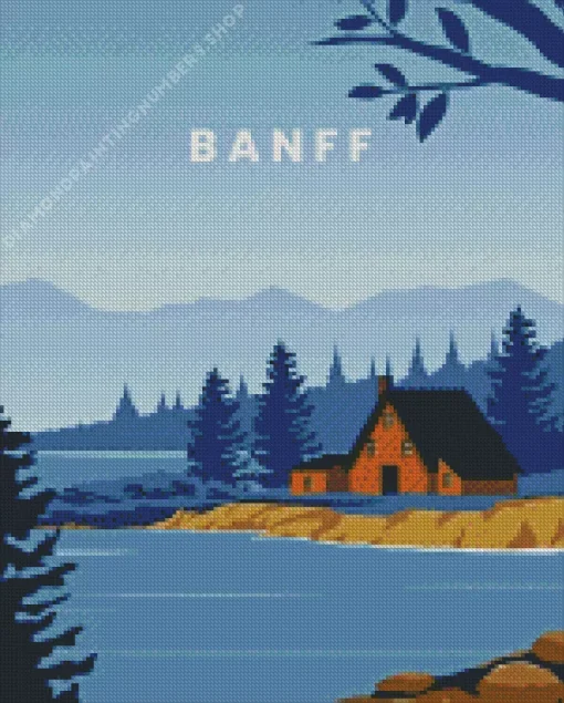 Banff Cabin Poster Diamond Paintings