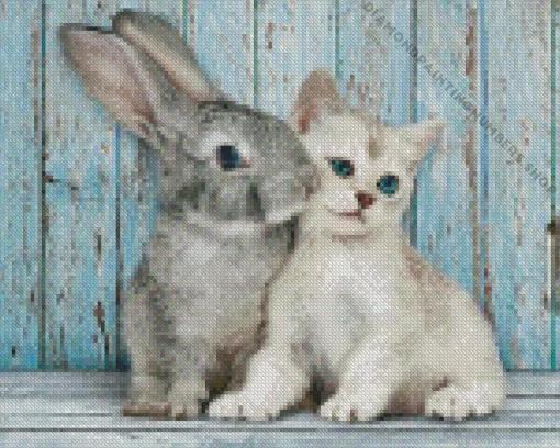 Bunny with cat Diamond By Numbers