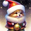 Christmas Puppy Diamond By Numbers