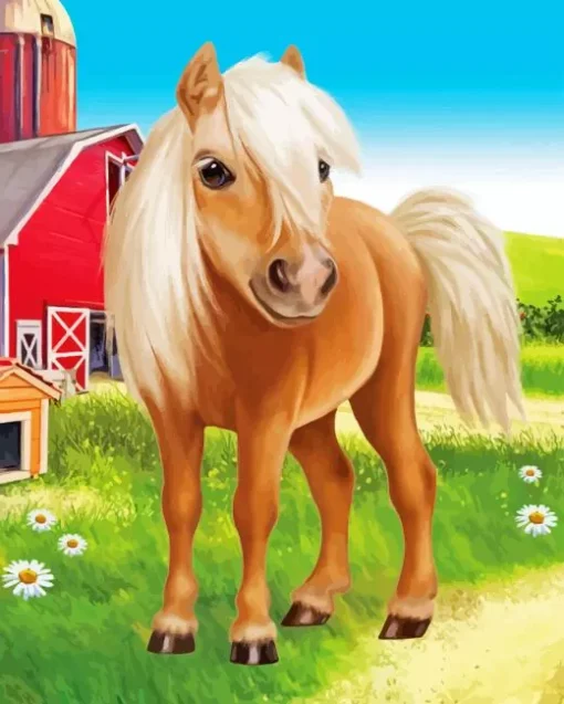 Cute Shetland pony Diamond By Numbers