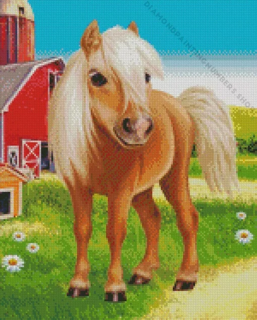 Cute Shetland pony Diamond By Numbers