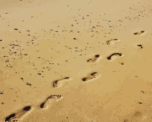 Footprints in sand Diamond With Numbers