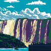 Illustration Iguazu falls Diamond By Numbers