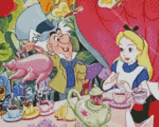 Mad Hatter tea party Diamond By Numbers