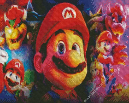 Mario Movie Diamond By Numbers