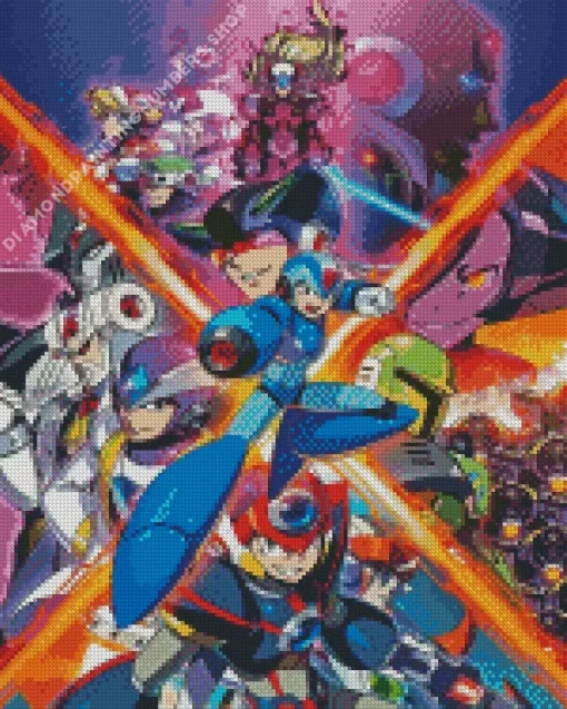 Mega Man X Video Game Diamond By Numbers