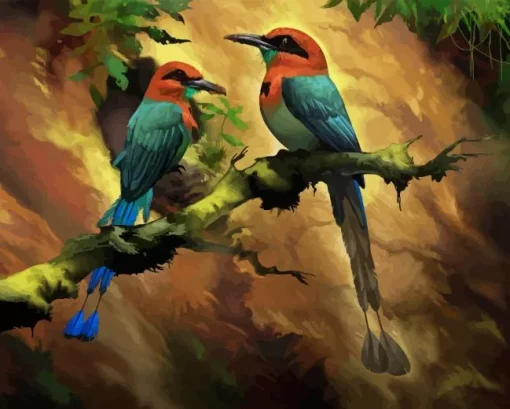 Motmot birds Diamond By Numbers