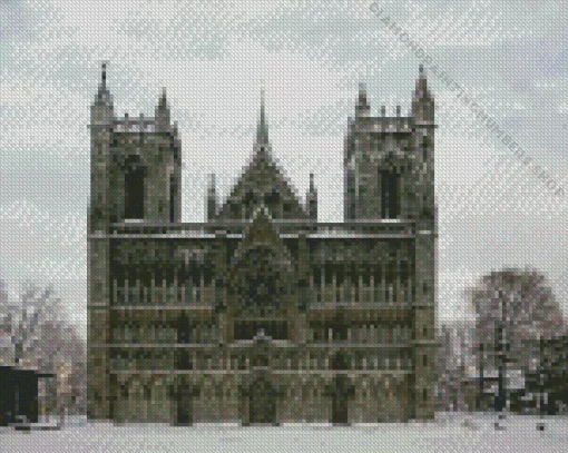 Nidaros Cathedral In Snow Diamond By Numbers