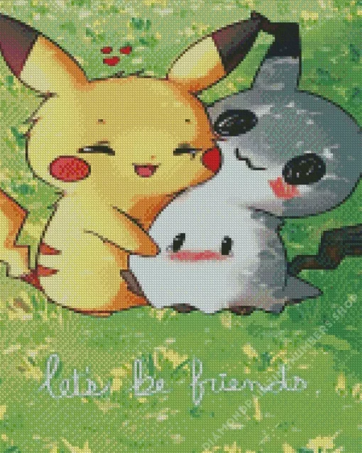 Pikachu And Mimikyu Diamond By Numbers